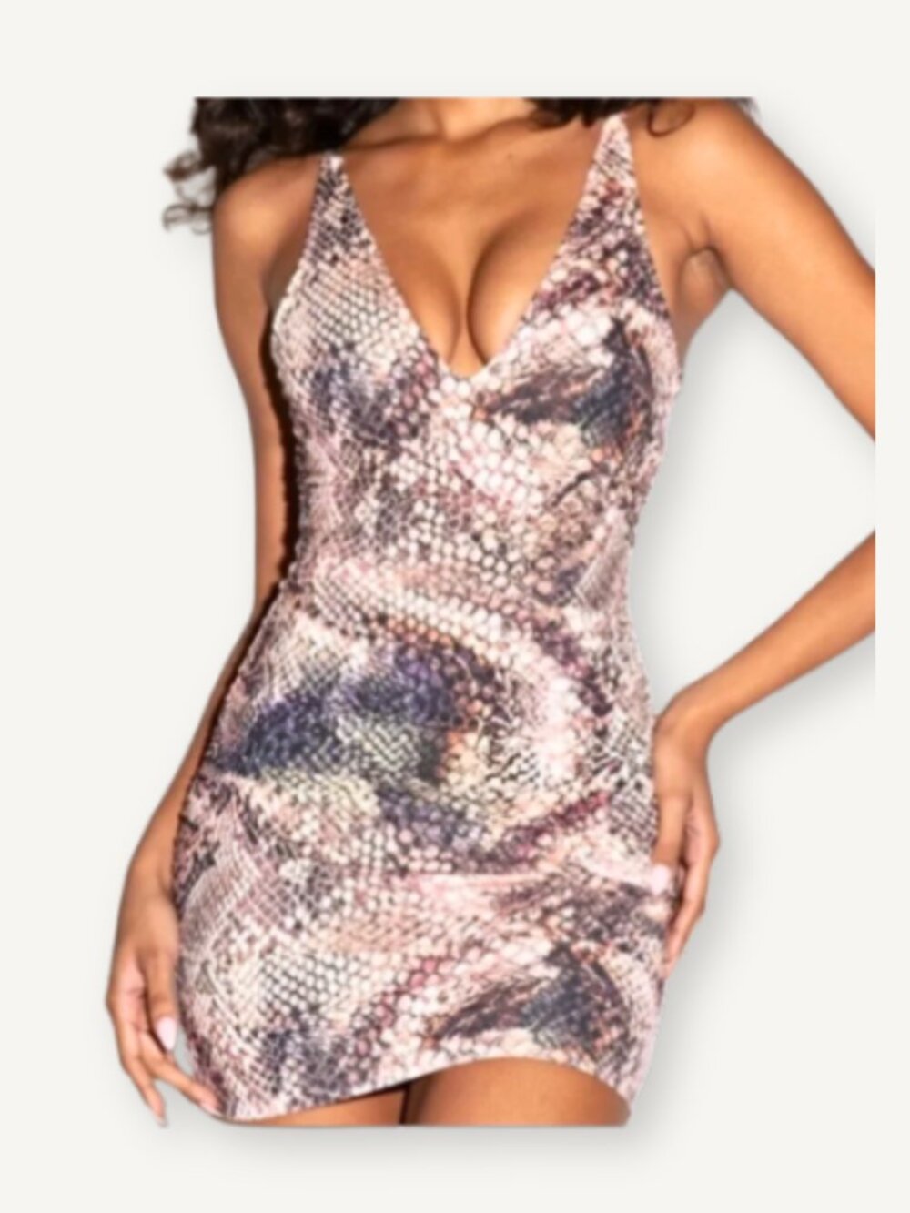 NWT Viral Swimwear TA3 'Plungey Swim Dress' in Color Snake Size XS Reg/Long